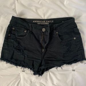 Black jean shorts